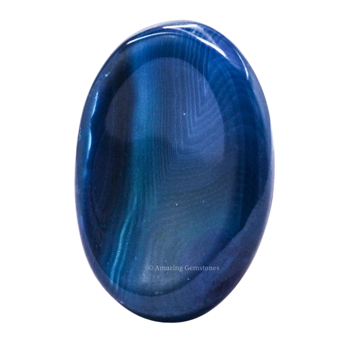 Amazing Gemstone Alma Blue Agate Worry Stone, Healing Crystals - Piedra Crystal Fidget for Gift, Meditation, Calming, Relaxation, Stress Relief