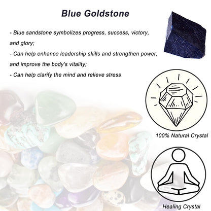 Erliway 1.25-2" Blue Goldstone Raw Crystals, Natural Rough Blue Goldstone, Healing Raw Stones for Fountain Rock, Home Decor Meditation Energy Balancing Wire Wrapping Wicca & Reiki