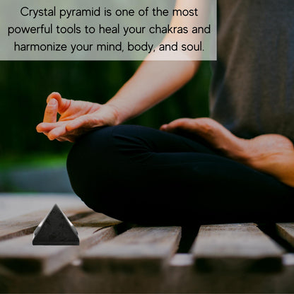 Amazing Gemstone Black Tourmaline Pyramid Crystal Healing Stones - 1" Great Pyramid Figurine of Natural Stone Pyramid for Meditation, Reiki, Chakra Balancing and Crystal Pyramids Grid