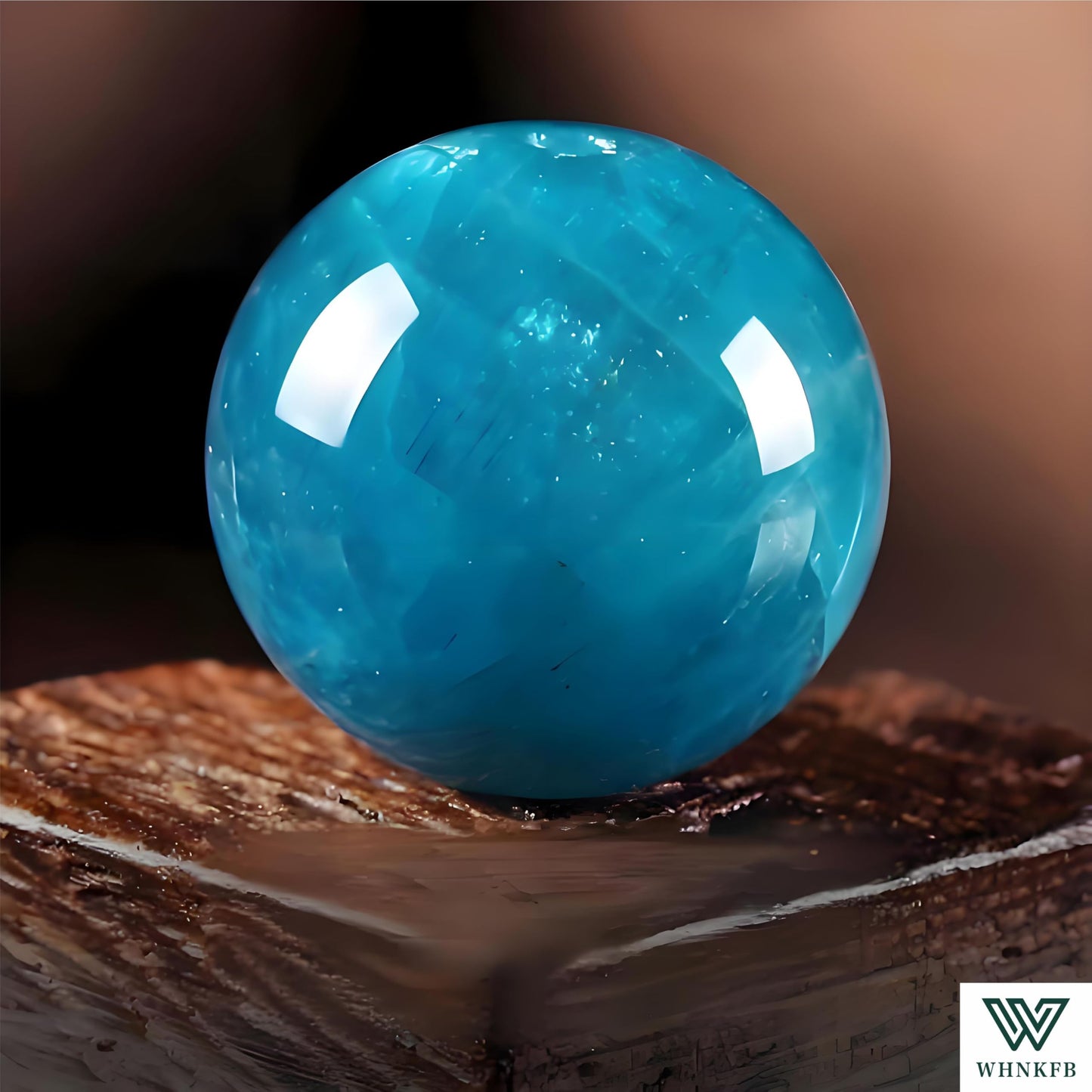 WHNKFB 6mm 100PCS Natural Blue Apatite Round Beads, Rare Phosphate Loose Gemstone Beads for Jewelry Making Craft - 4mm 6mm 8mm 10mm Options with Free Elastic Cord