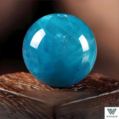 WHNKFB 8mm 50PCS Natural Blue Apatite Round Beads, Rare Phosphate Loose Gemstone Beads for Jewelry Making Craft - 4mm 6mm 8mm 10mm Options with Free Elastic Cord