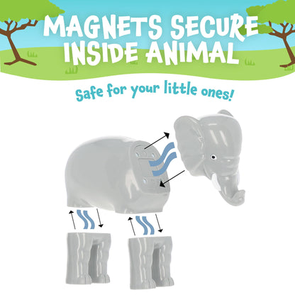 POPULAR PLAYTHINGS Magnetic Animals for Toddlers 1-3, Mix or Match Animal Toys, Set of 4 Gift for Kids - Jungle Animals