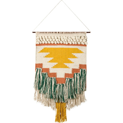 Primitives by Kathy Gypsy Hand Woven Wall Hanging, 14" x 25", Yellow/Green, 8541857714