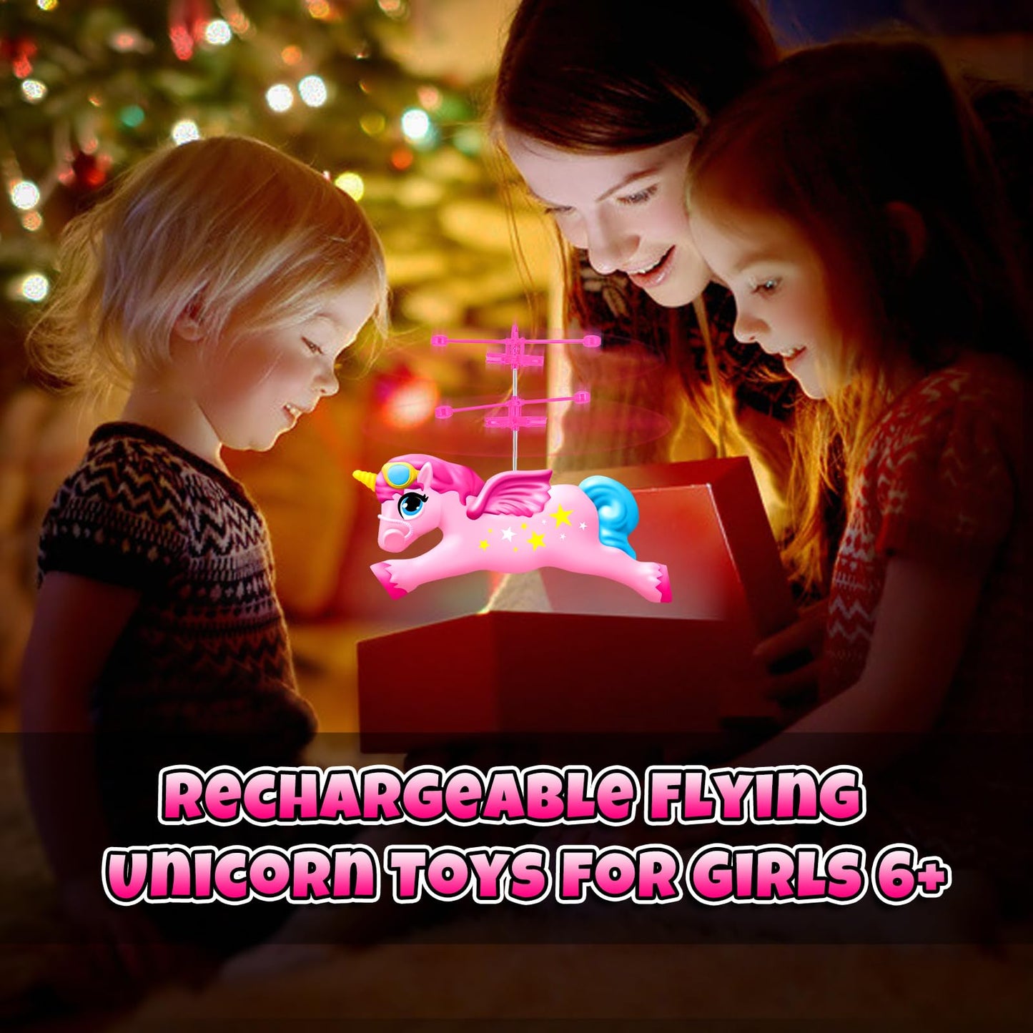 QUANA Remote Control Helicopter, Flying Unicorn Toys Rc & Hand Control Flying Ball Toy Rc Helicopter Mini Drone for Kids Girls Age 6-8 9 10 11 12 Years Old Birthday Gifts
