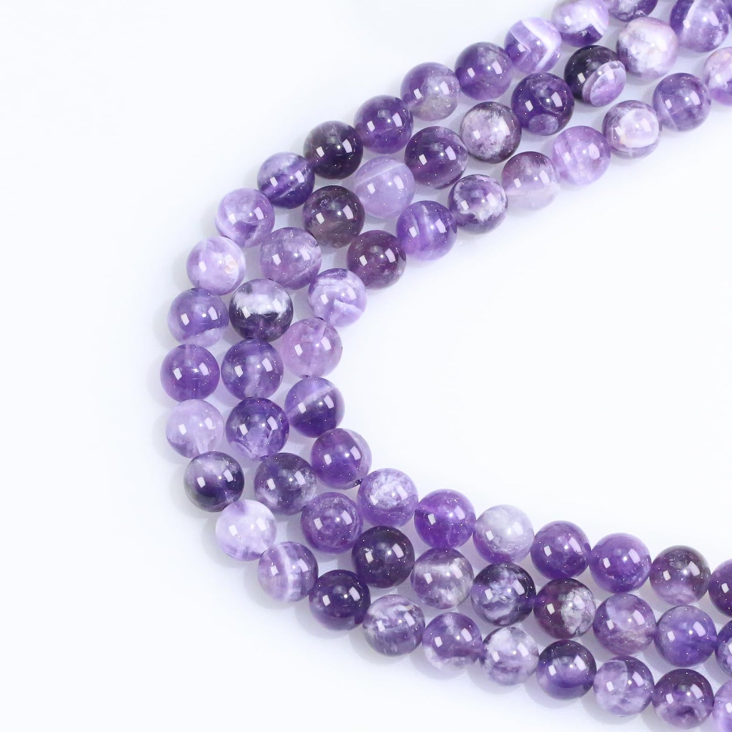 10mm Natural Amethyst Gemstone Crystal Beads for Bracelets Jewelry Making Necklace Earrings Crafts (35-38pcs/strand)