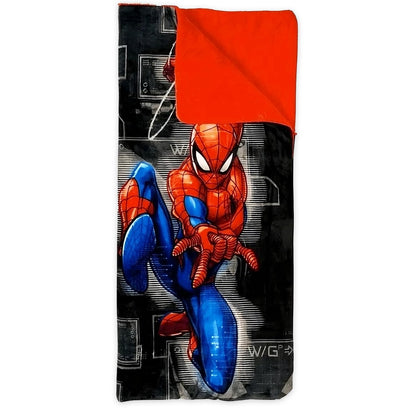 Marvel Spiderman Slumber Bag Set for Boys - Bundle of 54x56 Inches Spider-Man Sleeping Bag, Stickers, More | Spiderman Silk Touch Slumber Bag