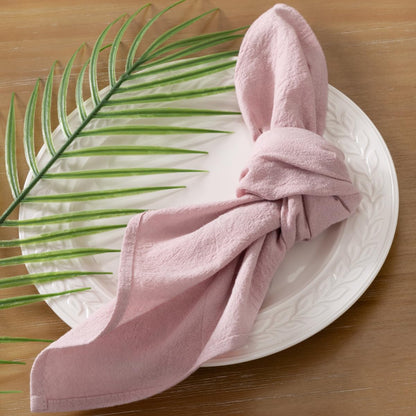 Socomi Cloth Napkins Pink Summer Washable Reusable Bulk Linen Cotton Napkins Set of 4 17"x17" for Wedding Party Bridal Baby Shower Birthday Dining Table Decorations