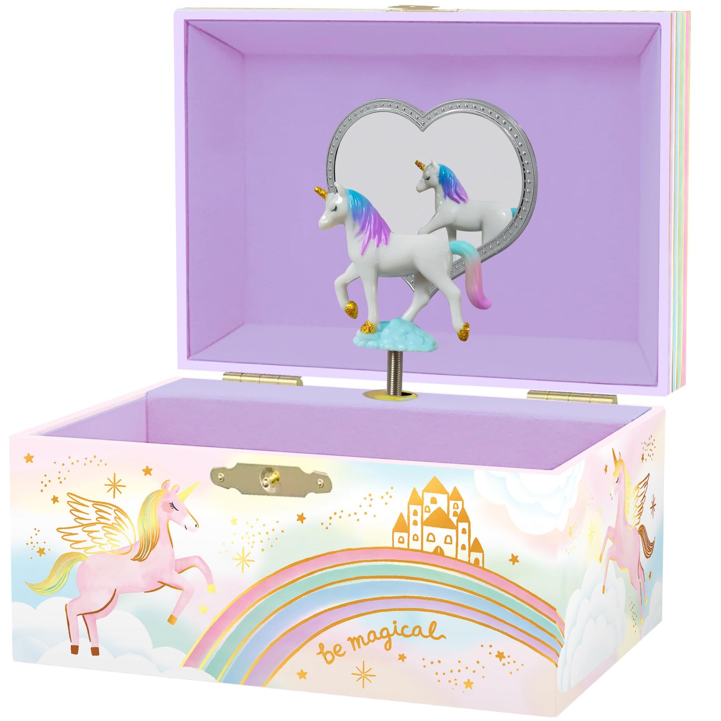 Giggle & Honey® Musical Jewelry Box for Girls - Kids Jewelry Box, Unicorn Toys for Girls 4-6, Unicorn Gifts
