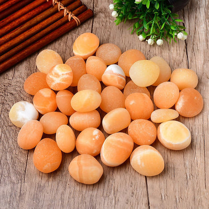 Erliway Yellow Calcite Healing Crystal Stones, 1.25-2.0" Large Reiki Healing Gemstones Natural Tumbled Polished Stones for Energy Witchcraft Therapy Meditation