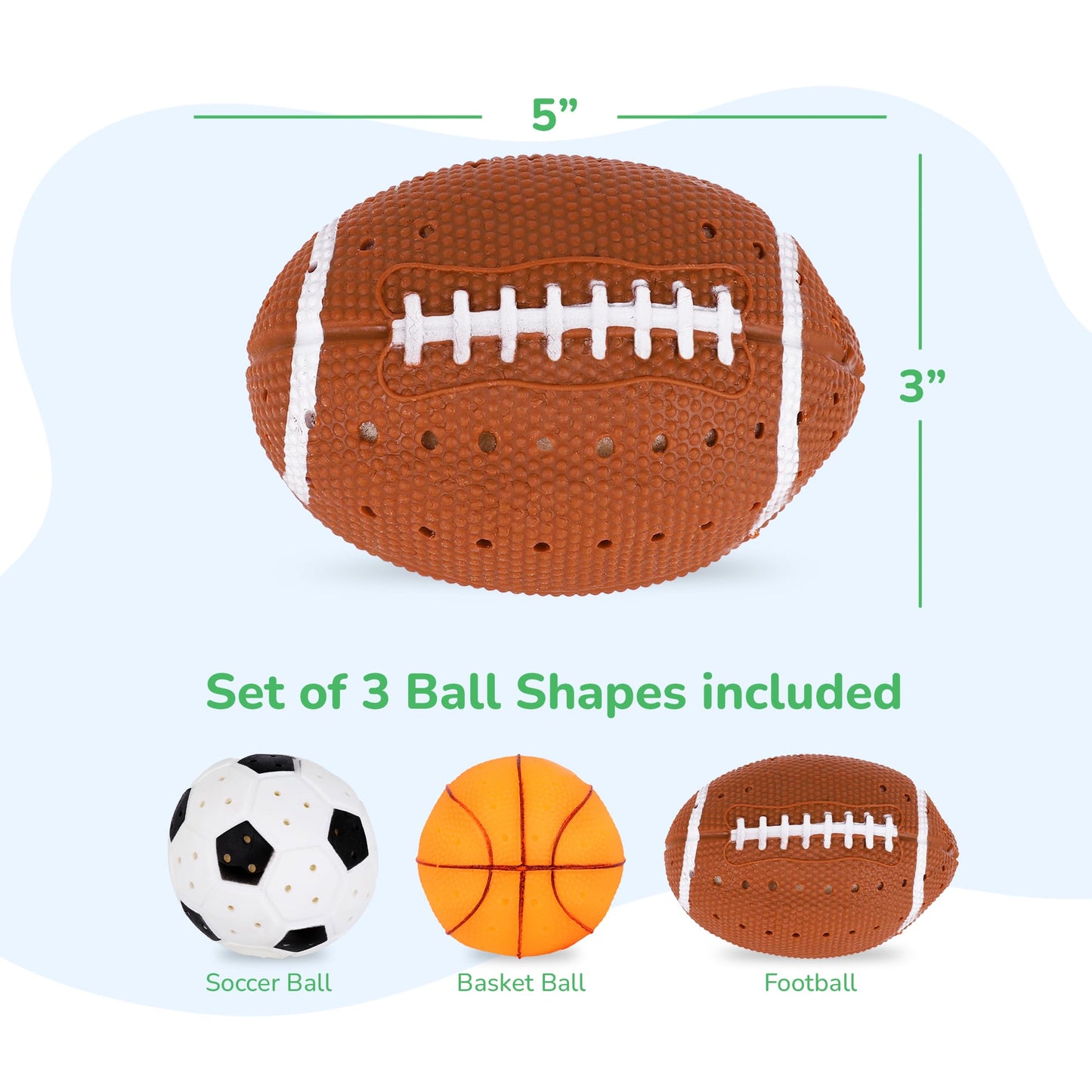 ArtCreativity Pool Toys for Toddlers 1-3, Splash Sports Balls Water Toys, 3 Different Athletic Water Ball Designs Include Football, Basketball & Soccer Ball, Spongy Pool & Bath Toys for Kids Ages 4-8