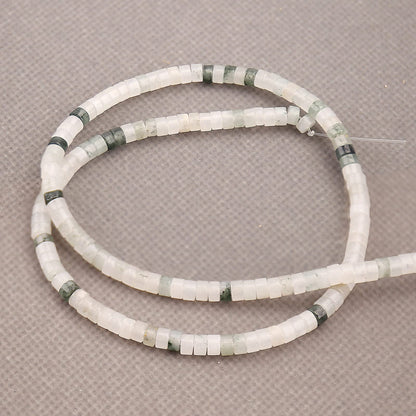 150PCs Natural Iceberg Jade Spacer Beads, Loose Semi Precious Flat Round Gemstone Heishi Disc Stone Beads for Beading Jewelry Making 4mm*2mm 38cm