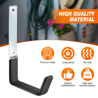 TVKB Ladder Hangers for Garage Wall Garage Hooks Heavy Duty Wall Hooks Set of 4 Tool Organizers and Storage Wall Mount Garage Storage Utility Rack Tool Holder for Garage Garden Shed Shop Bike Hose