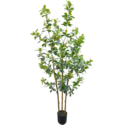 ZSENENT Fake Trees Premium 3 Main Trunks 5 ft Faux Black Olive Tree, Realistic Olive Trees Artificial Indoor, Low-Maintenance, Ideal Artificial Tree for Home Office Décor (Green, 5 FT)
