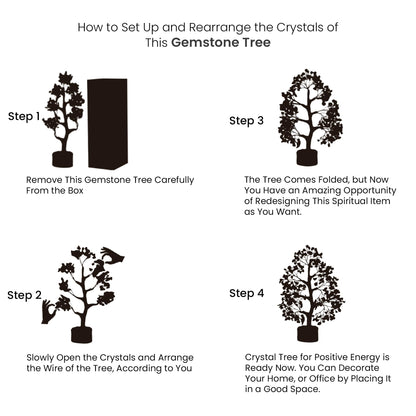 PYOR Black Tourmaline Stone, Crystal Tree, Black Tourmaline Crystals, Gem Trees, Positive Stones and Crystals, Office Desk Decor, Crystal Gifts