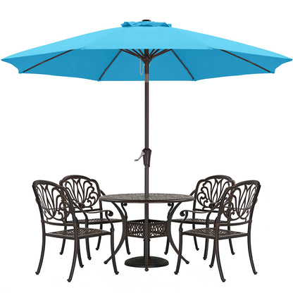 ABCCANOPY 9FT Outdoor Patio Umbrella, 8 Ribs Table Umbrella w/Crank for Easy Set Up, Suitable for Garden, Lawn, Deck & Backyard (Turquoise)