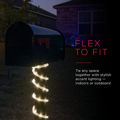 UltraPro LED Rope Lights, 25ft Classic Clear Rope, Warm White Light 3000K, Indoor/Outdoor, Flexible, Linkable, Durable, Rope Lights Outdoor, 54504