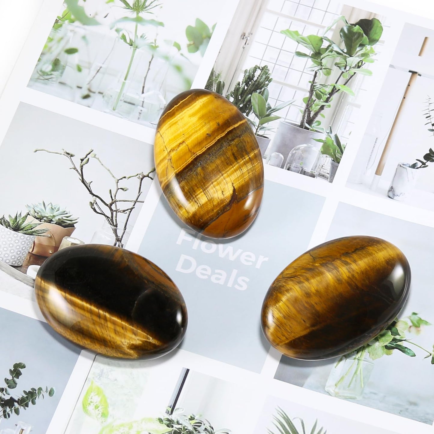 Nvzi Tigers Eye Crystal Palm Stone, Worry Stones, Crystals and Healing Stones, Polished Rocks, Natural Gemstones, Chakra Stones for Healing Crystals Daily Use