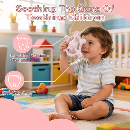 Sensory Chew Necklaces Vibrating teether for Kids - Chewelry Chew Toys for Autism, ADHD & Sensory Needs, BPA-Free Teething Relief & Anxiety Fidget (Pink)