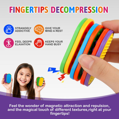 Ziogogco 6PCS Silicone Magnetic Slider Toys，for Adults & Teens, Relieves Stress and Anxiety in Children with Autism. A Must-Have Toy for Office Desk Toy, Stocking Stuffers for Women Men Teen Gift