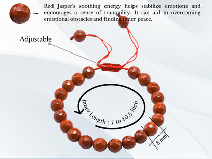 Amazing Gemstone Red Jasper Bracelet for Women - Chakra Mens Bracelet Protection Crystals and Healing Stones - Blessing Bracelet Spiritual Meditation Gift Christmas Stocking