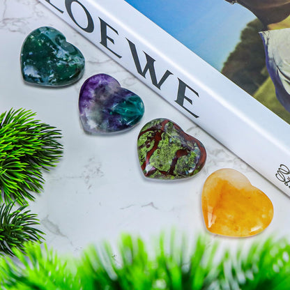 LEADGEM Citrine Crystal Heart Worry Stone for Anxiety Healing Crystals 2Inches Gemstone Heart Shaped Stone for Love,Meditation & Home Decor,Gift for Loved Ones