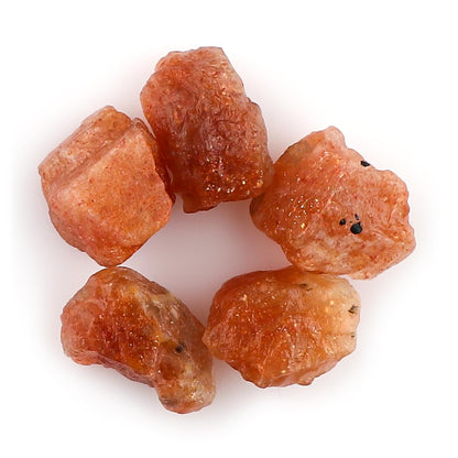 CRYSTALINES 5pcs AAA Grade, Wholesale Natural Raw Sunstone Gemstone, Untreated Rough Stone, Bulk Loose Supplies, DIY Crafts, Jewelry Making, Healing Crystals, Wire Wrapping, Gem Collection