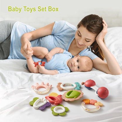 ENJOCASES Baby Toys 0-6 Months - Baby Rattles Teething Toys 3-6 Month Infant Toys 6-12 Months Teether Toy Babies Gift Teething Toys
