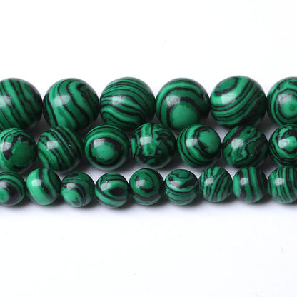 90PCS 4MM Green Malachite Stone Beads Natural Gemstone Round Stone Beads for Jewelry Making DIY Healing Power Bracelet 15"