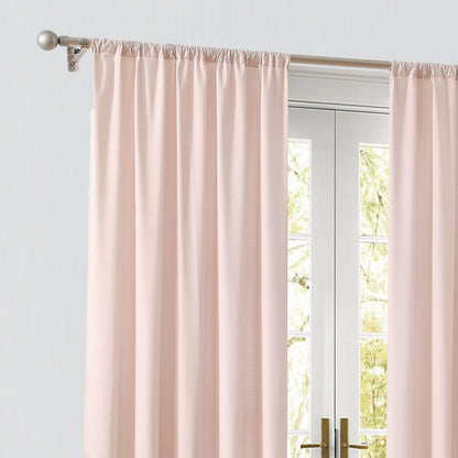 CANNON Solid Cotton Percale Blush 50x84 Window Curtain Pair, Solid Color Themed, Oeko-TEX Certified Confidence