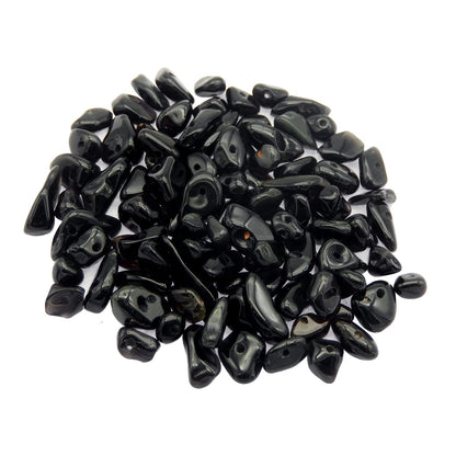 450PCS Obsidian Irregular Chip Stone Beads 5-8mm Gemstones Crystal Loose Bead for Jewelry Making Bracelet Necklace DIY Craft Finding