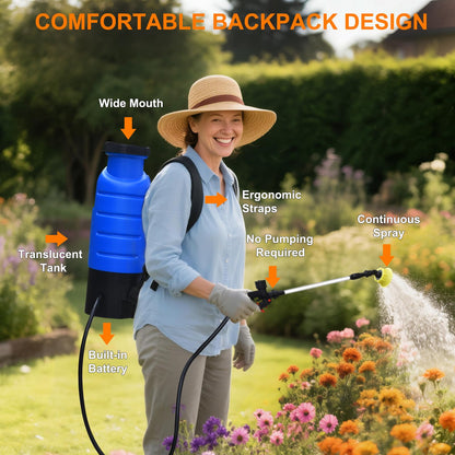 4 Gallon Battery Operated Backpack Sprayer, 100 PSI Electric Garden Sprayer with 12V 8Ah Rechargeable Battery, Trigger Lock, Stable Pressure Pump, Adjustable Nozzles for Lawn Care & Garden