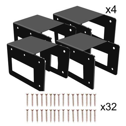 Zhitaoxun 4 Pack Firewood Log Storage Rack Bracket,Indoor Outdoor Adjustable Heavy Duty Powder Coated Steel Holder,Fireplace Wood Storage, Log Holder