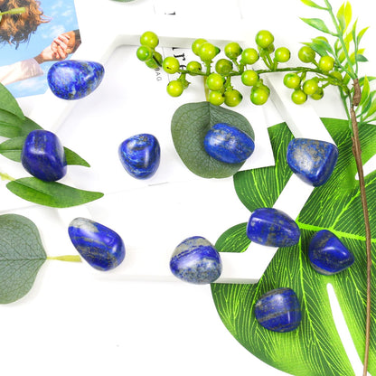 Tumbled Polished Natural Lapis Lazuli Stone, Crystals and Healing Stones Quartz Bulk for Wicca, Reiki, Healing Energy, Chakra Stones, Witchcraft Supplies(10Pcs)