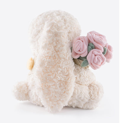 11.4" Adorable Bunny Plush Stuffed Animal - Hugging Rose Bouquet, Ultra-Soft Cuddly Toy, for Girls, Kids, Valentine's Day (White/Pink)-A Surprise that Never Fades