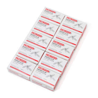 Medium Paper Clips - 1000 Pieces (10 Boxes of 100 Each) - Silver Standard Size 1.25IN - Office & School