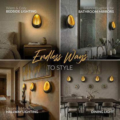 NativeSkins Ember Metal Wall Candle Sconce Set of Two Wall Candle Holders - Set of 2 Handcrafted Decorative Tea Light Sconces for Living Room Gold Tea Holder