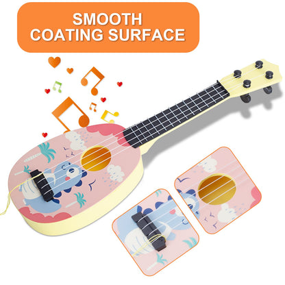 YOLOPLUS+ 17 Inch Toddler Ukulele Guitar Toy 4 Strings Mini Guitar for Kids - Children Musical Instruments Educational Learning Toy (17 inch Pink Color)