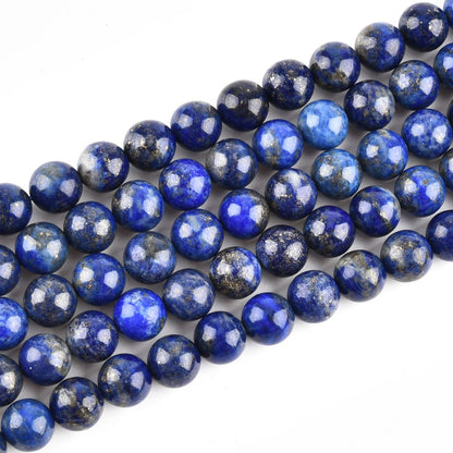 8mm Genuine Blue Lapis Lazuli Beads Round Gemstone Loose Beads for Jewelry Making (45-48pcs/strand)