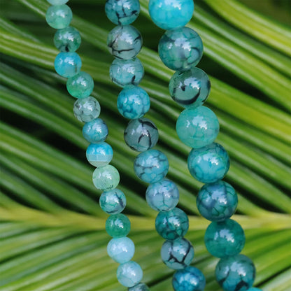 35pcs 10mm Natural Gemstone Beads for Jewelry Making Supplies,Green Dragon Vein Agate Healing Crystal Polished Round Loose Stone Beads for Bracelet Necklace 15 Inch