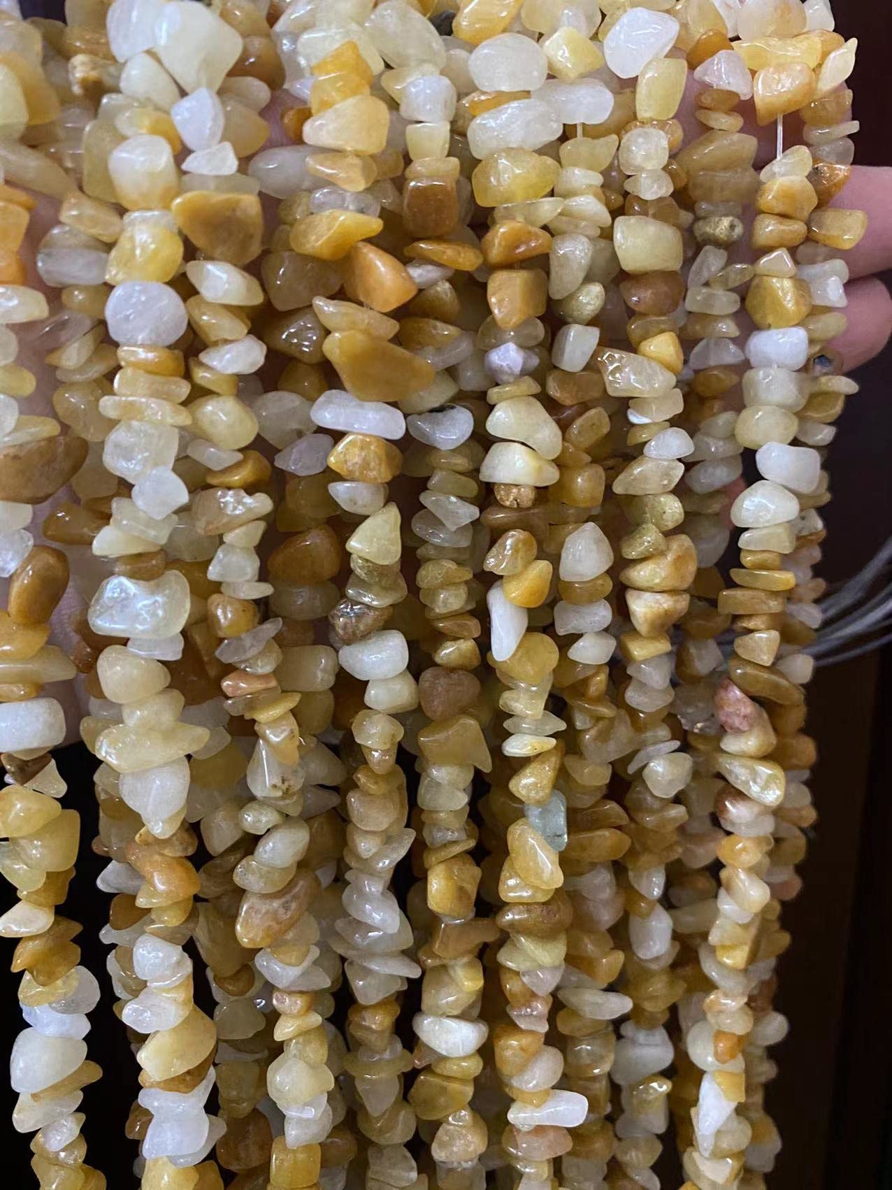 PLTbeads 7-8mm Natural Yellow Aventurine Gemstone Chips Beads Healing Crystals Waist Bracelets Necklace Kit Irregular Stone DIY Crafts Design Jewelry Making