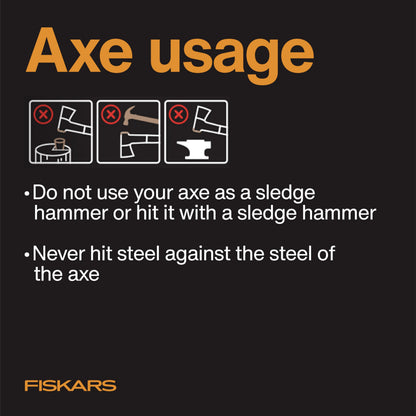 Fiskars X7 Small 14" Hatchet Axe with Sheath for Chopping Wood Kindling for Campfires, Outdoors & Camping, Insert-Molded Forged Steel Head, Low-Friction Blade, Shock Absorbing Handle & Non-Slip Grip