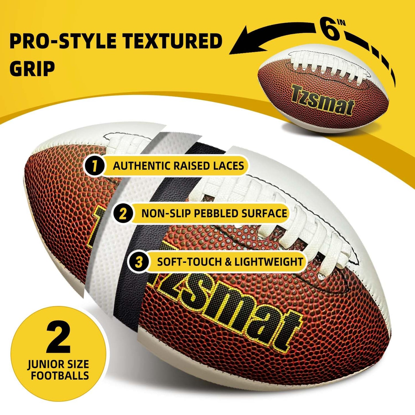 52" Inflatable Football Target Toss Game for Kids - Large Indoor Outdoor Party Games & Football Toys with 2 Laced Footballs & Pump - Quarterback Training Sports Gifts for Boys Ages 3 4 5 6 7 8-12