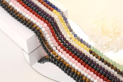 QINJIEJIE 100PCS Howlite Beads 8mm Natural Beads Round Loose Gemstone Bead for Bracelet Beading Crystal Jewelry Making DIY Necklace Earrings 0.32"