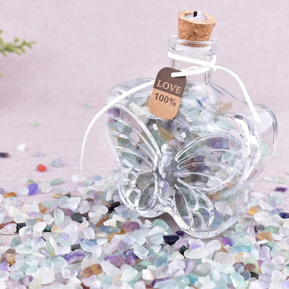 SigMntun Polished Fluorite Crystal Chips 200 Pcs - 0.3" 10 oz Tumbled Stone Chips Crushed Sea Glass Stones Healing Reiki Crystal Jewelry Making Home Decoration