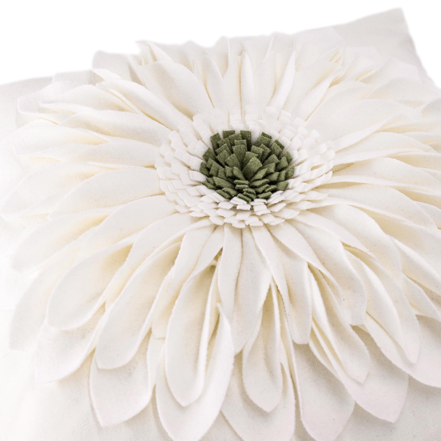 OiseauVoler 3D Sunflower Handmade Throw Pillow Covers Decorative Floral Pillowcases Cushion Covers for Couch Living Room Home Decor Creamy White 18x18 Inches