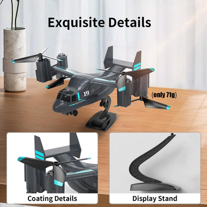 Helicopter Remote Control, LM19 Ospery Military RC Helicopter with Live Camera for Military Fans, Flying and Land Gliding Mode, One Key take Off/Landing, Remote Control Helicopter for Adults 14+
