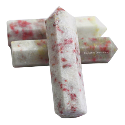 Amazing Gemstone Cinnabarite Crystal Points Bulk Healing Crystals - Pack of 3 Single Terminated Healing Wand Point Bulk Crystals for Crafts, Crystal Grid, DIY Work - Premium Crystals - Beginners Gift