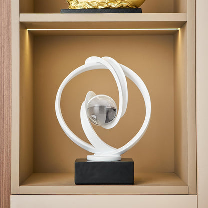 Modern White Statue Decor for Living Room, Abstract Art Sculptures Home Décor Accents for Coffee Table TV Stand Bookshlf, Resin Decorations for Dining Room Office Bedroom