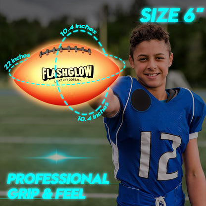 Light Up Football for Boys: Glow in The Dark - Toys for Kids Teen Boys Ages 8-15 - Birthday Christmas Easter Gift Ideas - Outdoor Sports Activity Night Play - 8 9 10 11 12 13 14 15 Years Old Teenager