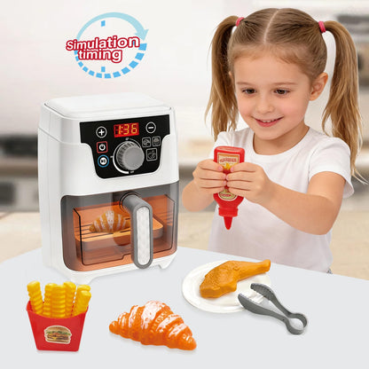 Air fryer Toys,Toy Air Fryer for Kids, Kids Play Kitchen Playset Accessories, Kitchen Accessories Pretend Play Toddler Playset for Girls Boys Birthday Gifts